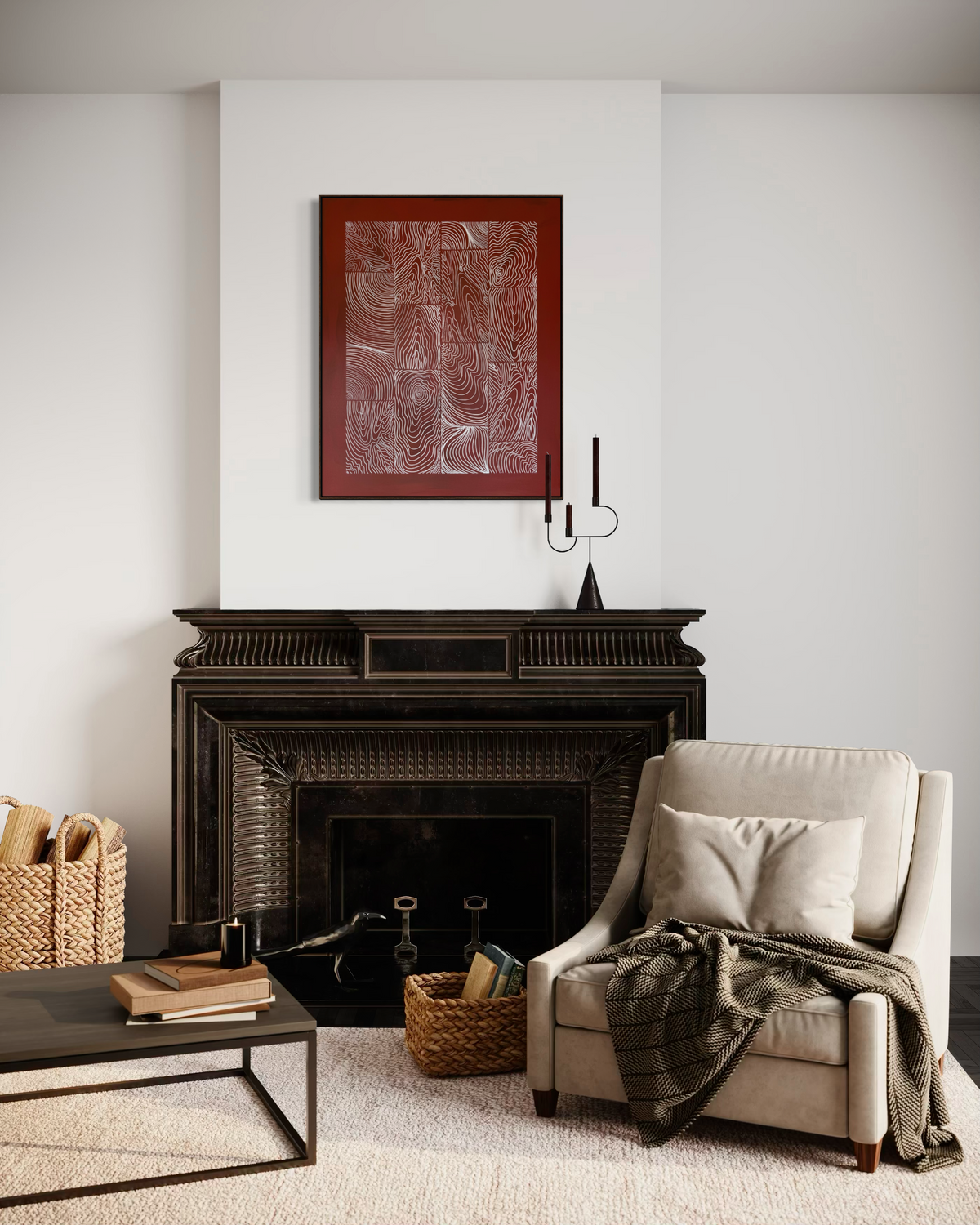 Earthbound Clay & Wood 100x80 cm ( free shipping )