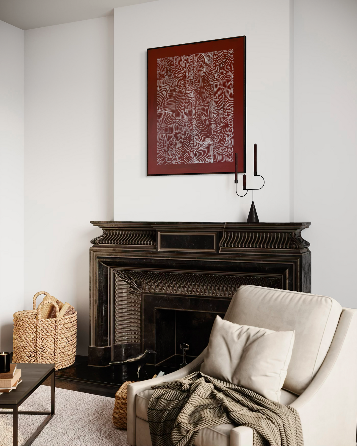 Earthbound Clay & Wood 100x80 cm ( free shipping )
