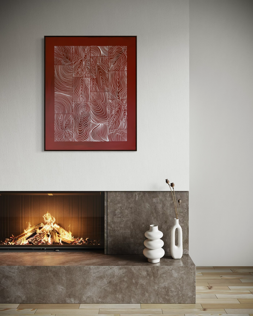 Earthbound Clay & Wood 100x80 cm ( free shipping )
