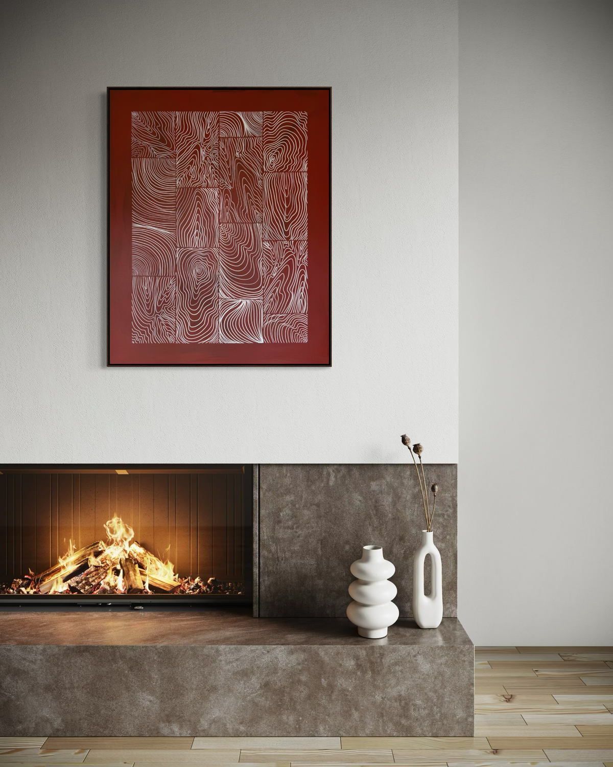 Earthbound Clay & Wood 100x80 cm ( free shipping )
