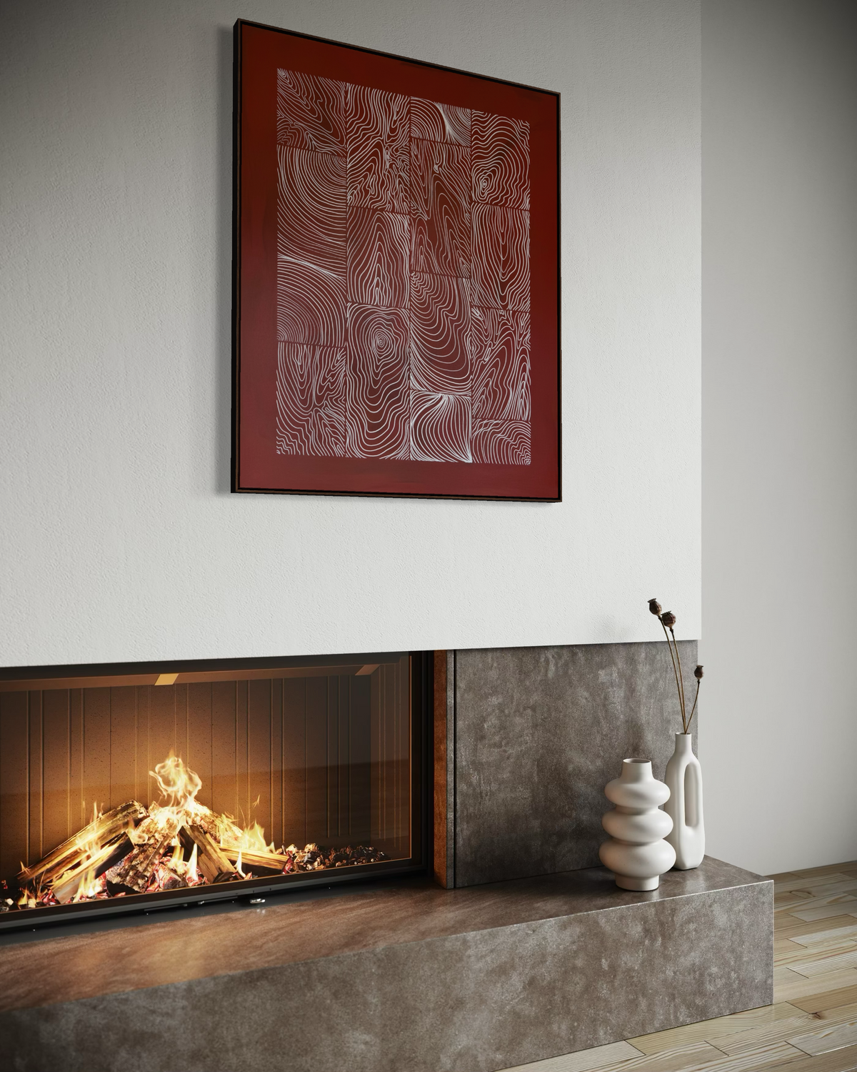 Earthbound Clay & Wood 100x80 cm ( free shipping )