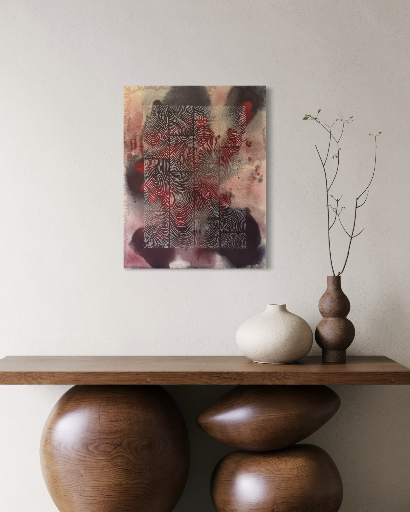 Fire Print on Canvas 60x80 cm / 24x32″