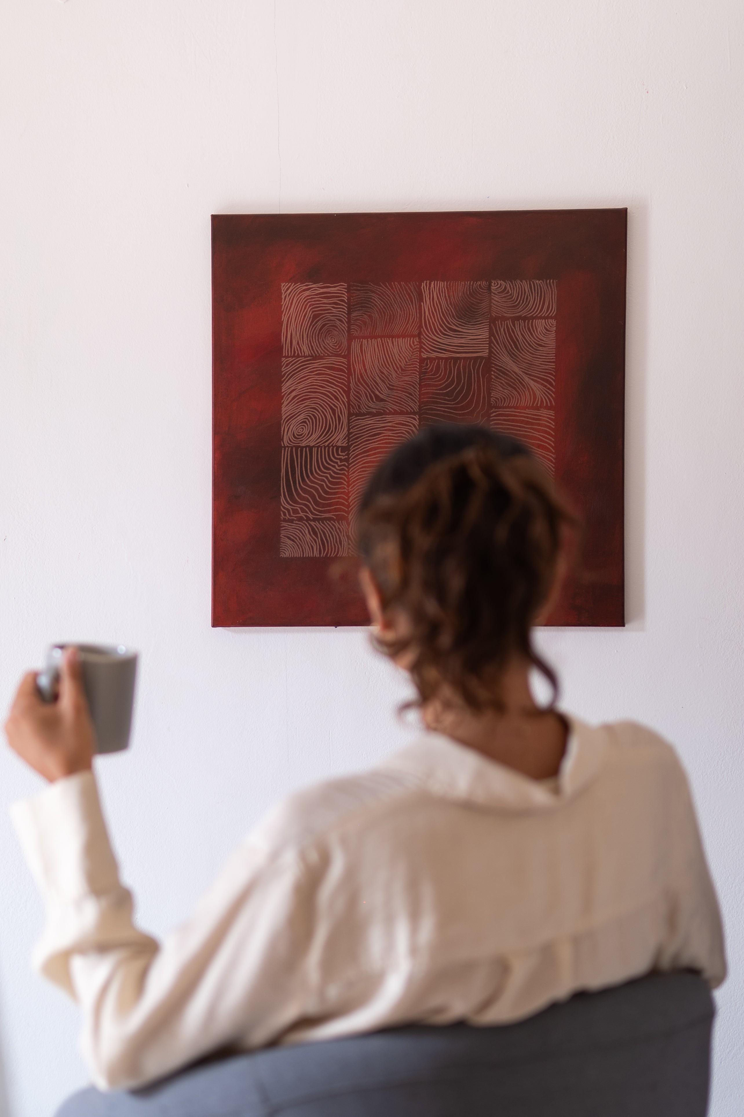 Earthbound Deep Coral Print on Canvas