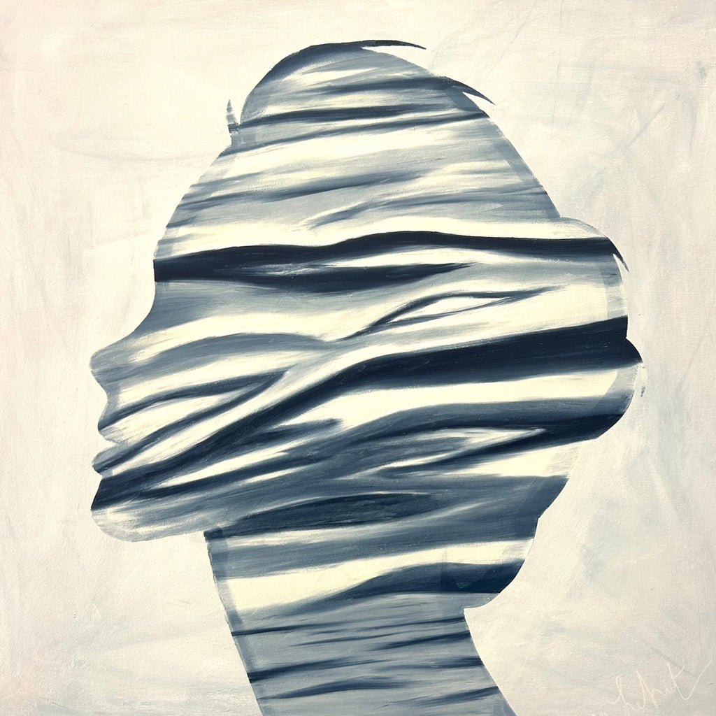 Indigo Face Silhouette 60x60cm ( free shipping )