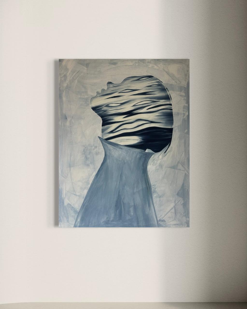 Indigo Portrait Silhouette 70x90cm ( free shipping )
