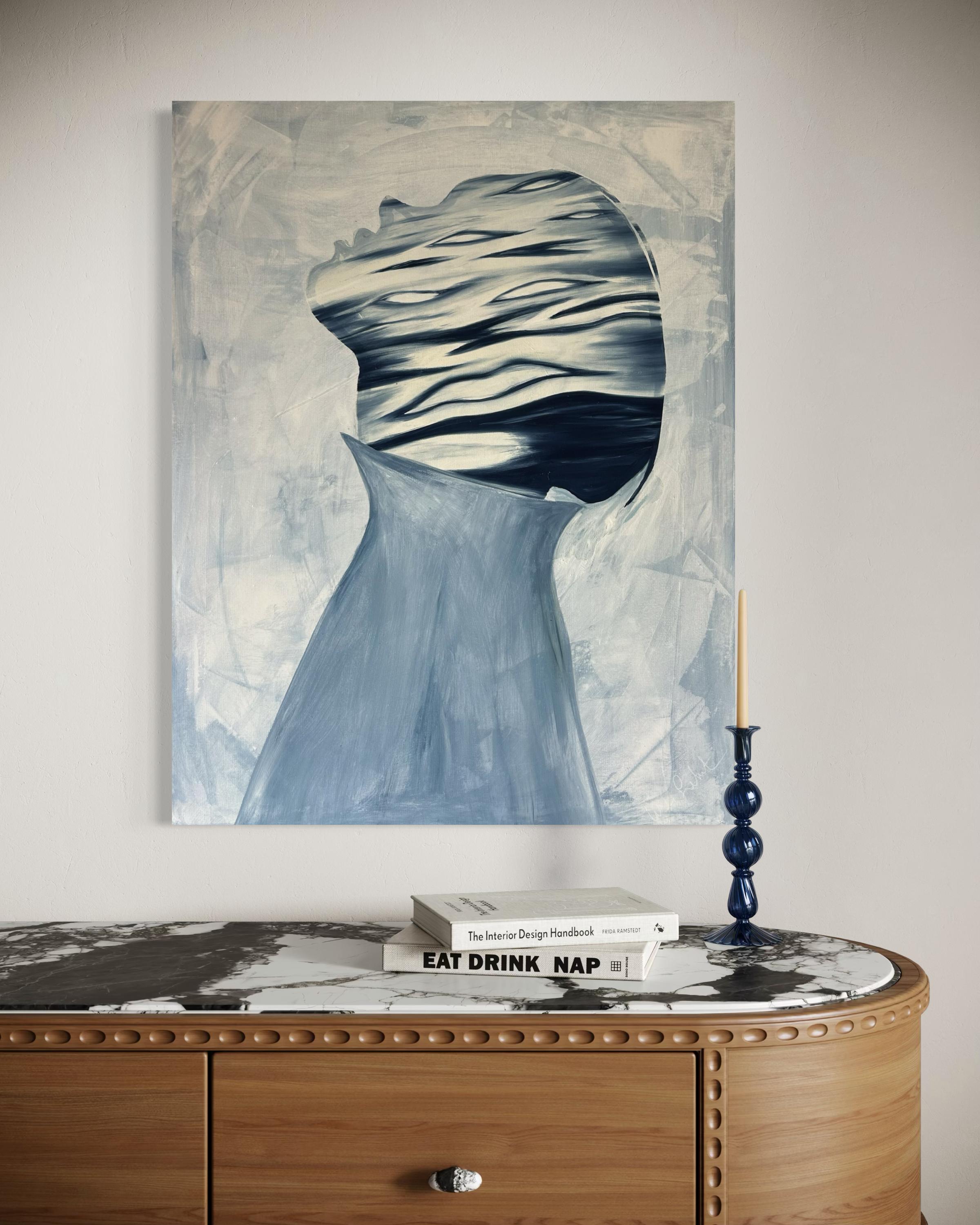 Indigo Portrait Silhouette 70x90cm ( free shipping )