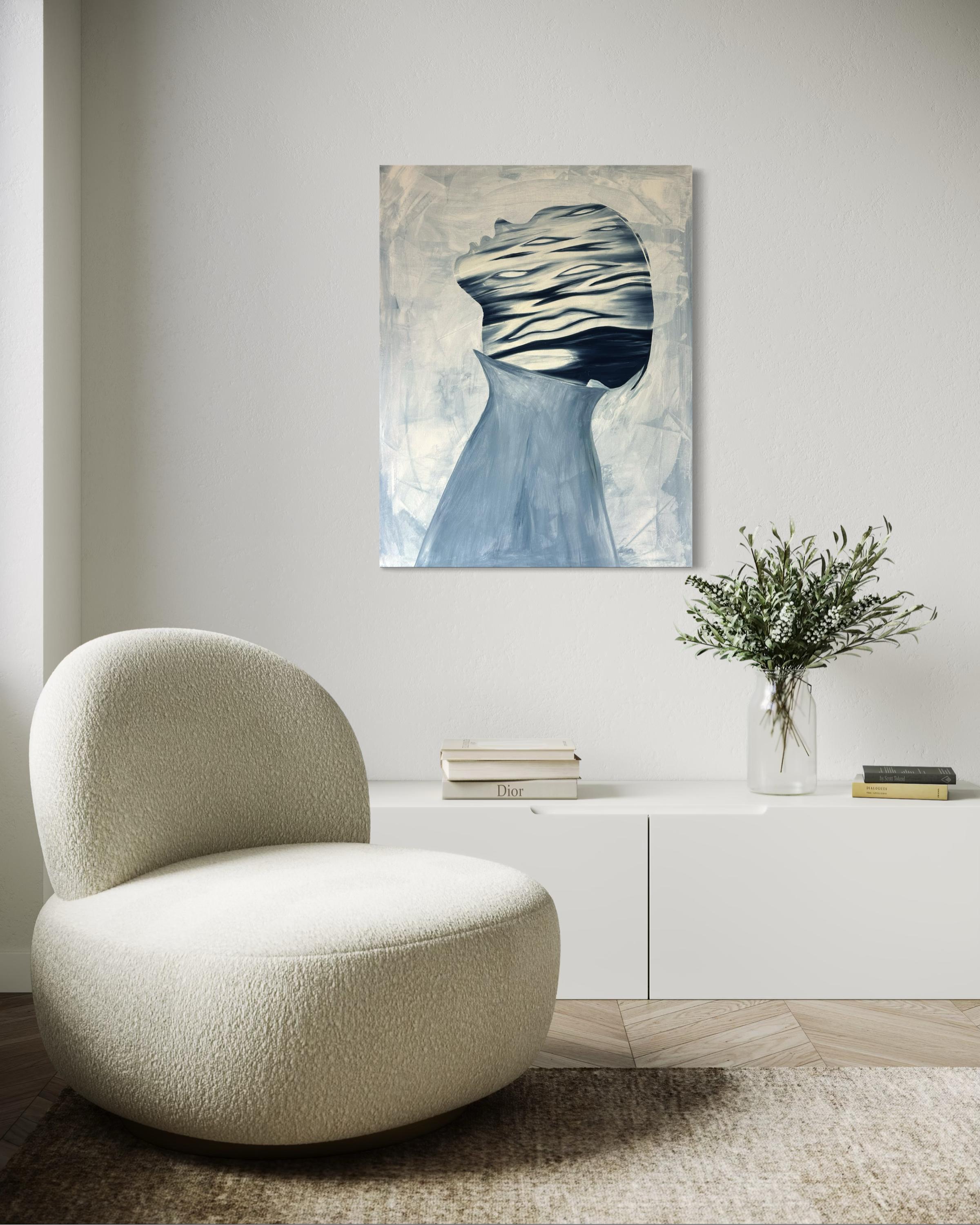 Indigo Portrait Silhouette 70x90cm ( free shipping )