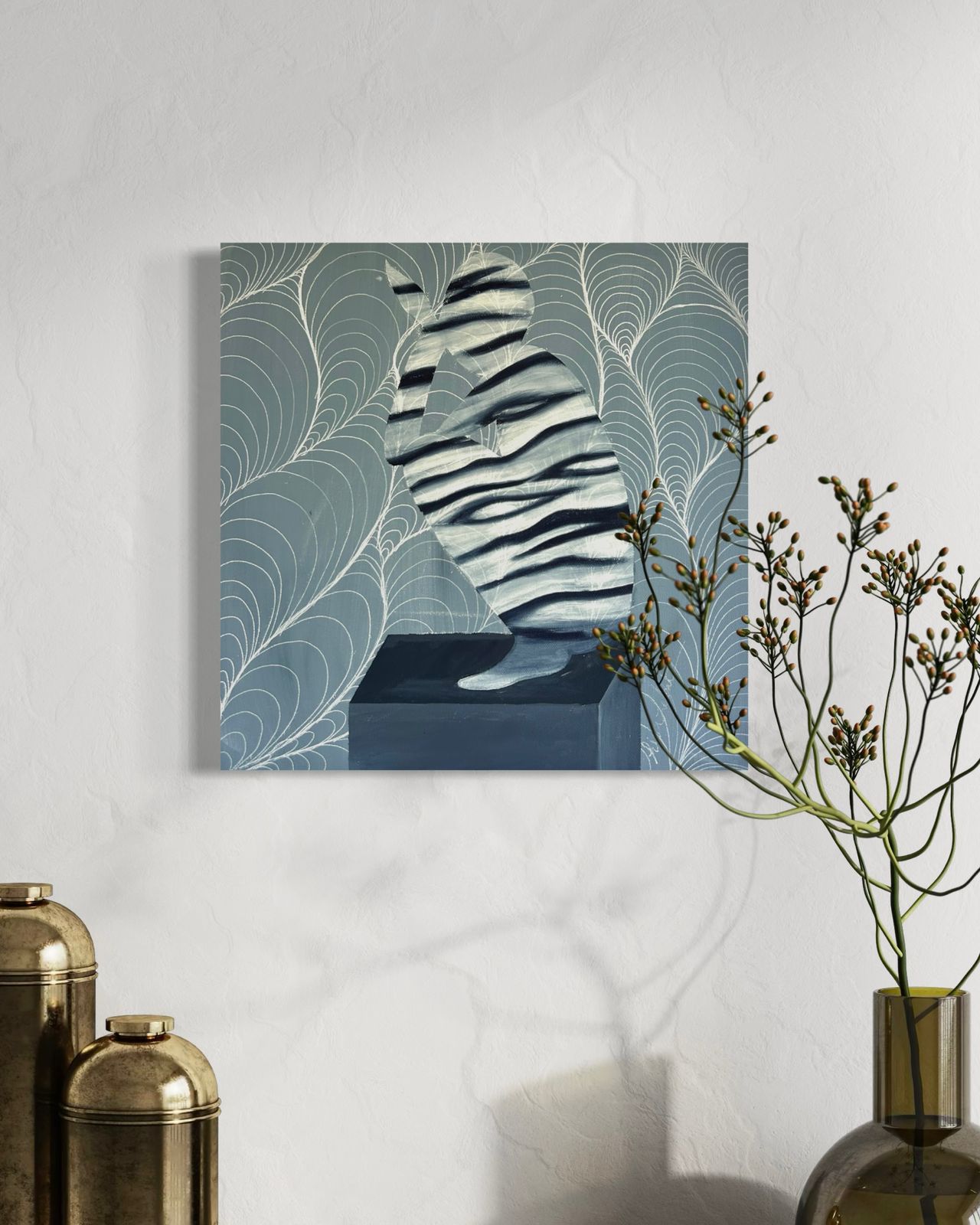 Indigo Silhouette Square 40x40cm ( free shipping )