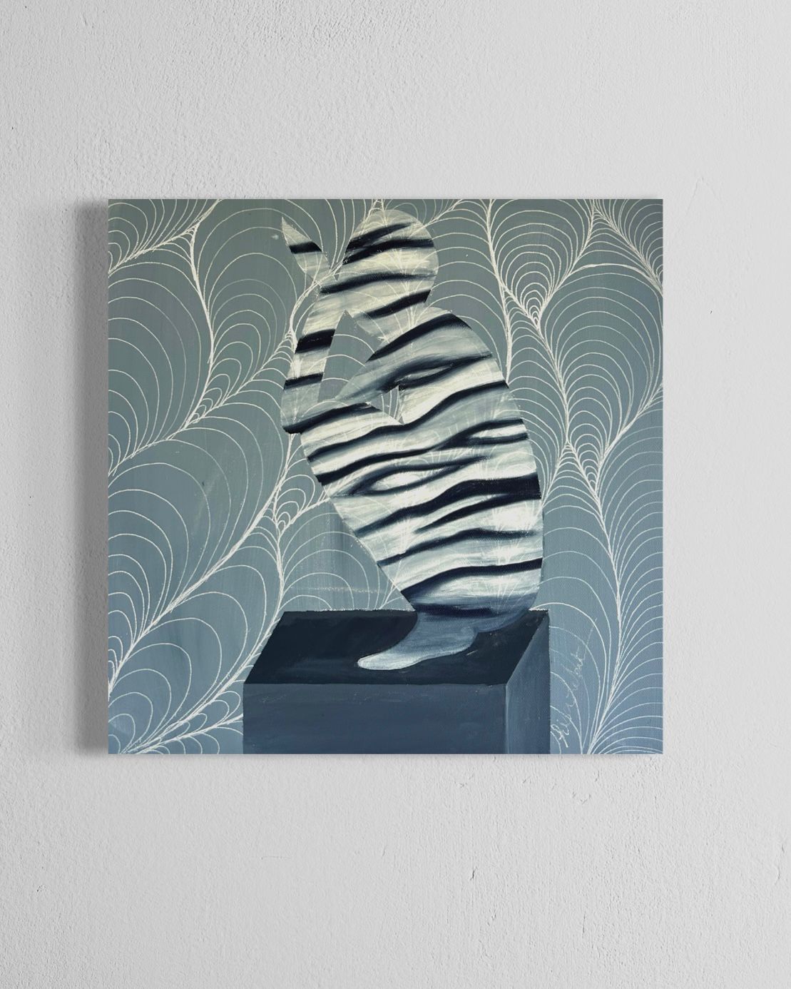 Indigo Silhouette Square 40x40cm ( free shipping )