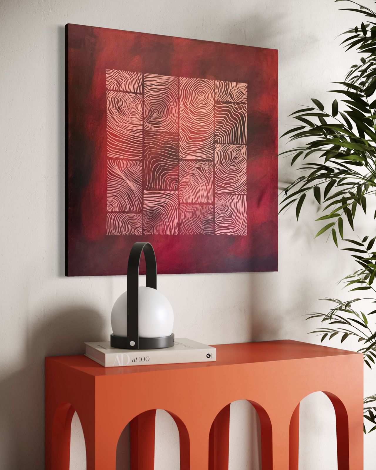 Earthbound Deep Coral 60x60 cm ( free shipping )