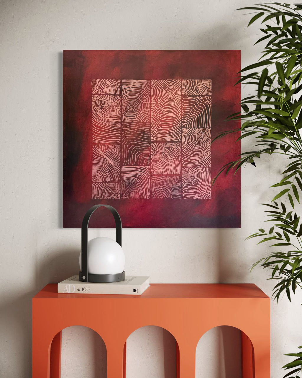 Earthbound Deep Coral 60x60 cm ( free shipping )