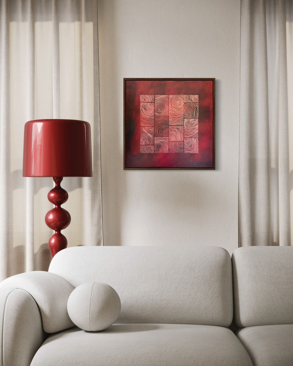 Earthbound Deep Coral 60x60 cm ( free shipping )